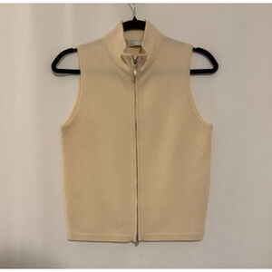 Hawick Cashmere Sweater XS Vest Full Zip Mock Neck Scotland Sleeveless